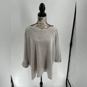 Robert Louis Women's Long Sleeve Knit Sweater Tunic White Size 2X